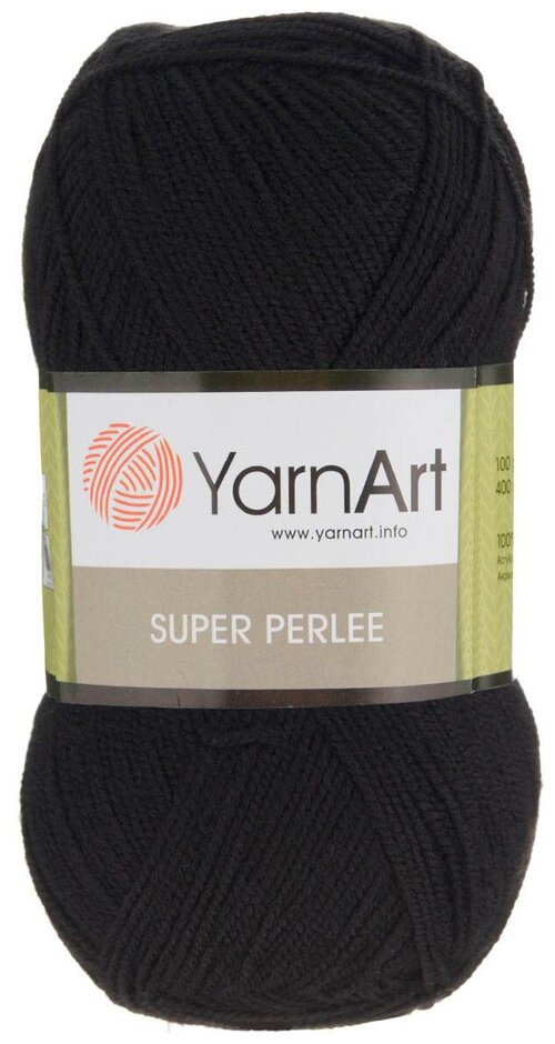 Пряжа для вязания YarnArt Super Perlee 100гр 400м (100% акрил) (30 черный), 5 мотков