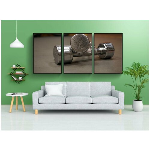 фото Набор модулных постеров для интерьера "килограмм, гантели, упражнение" 60x90 см. в тубусе, без рамки lotsprints