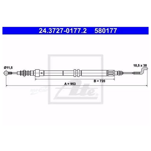 фото Ate 24372701772 трос стояночного тормоза