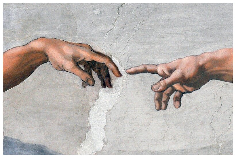 Картина рука тянется к руке микеланджело что означает