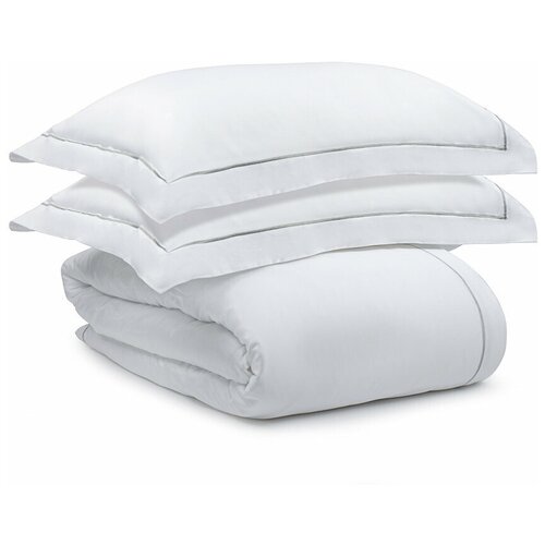 фото Комплект постельного белья без простыни из египетского хлопка essential, белый, полутороспальный tkano