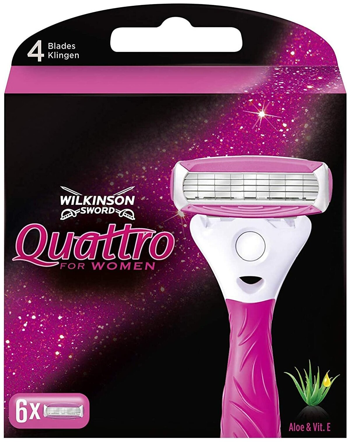 Wilkinson Sword Quattro For Women / сменные кассеты 6 шт