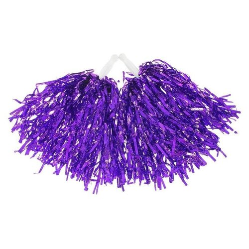 фото Гофрированные помпоны, набор 2 шт., цвет фиолетовый страна карнавалия