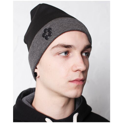 фото Шапка мужская be first bf-mw-043 grey black
