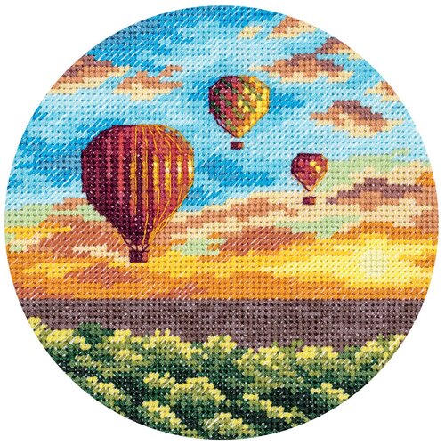 panna набор для вышивания воздушные шары на закате 12 x 12 см ps 7059 Набор для вышивания PANNA PS-7059 Воздушные шары на закате