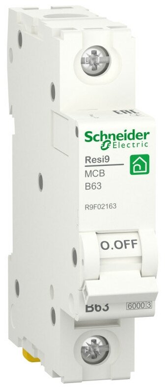 Автоматический выключатель Schneider Electric Resi9 1 полюс 63A тип B 6kA