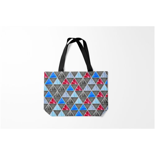 фото Сумка-шоппер / 46х35 см / тренды / геометрия треугольники burnettie
