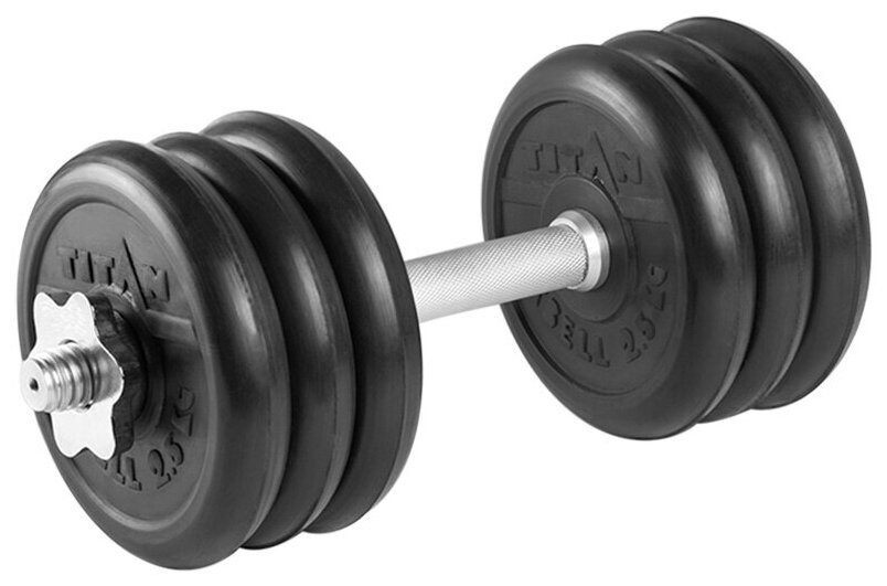 Гантель разборная 17,5 кг TITAN Barbell - d31, Комплектация №2 с железной ручкой