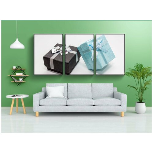 фото Набор модулных постеров для интерьера "подарок, коробка, рождество" 60x90 см. в тубусе, без рамки lotsprints