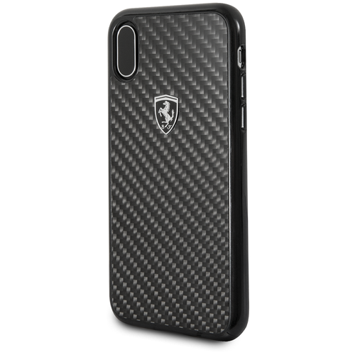 фото Чехол ferrari для iphone x/xs heritage real carbon hard black