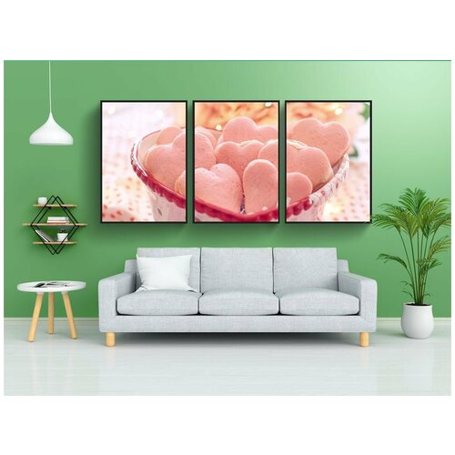 фото Набор модулных постеров для интерьера "день святого валентина, лечит, сладости" 60x90 см. в тубусе, без рамки lotsprints