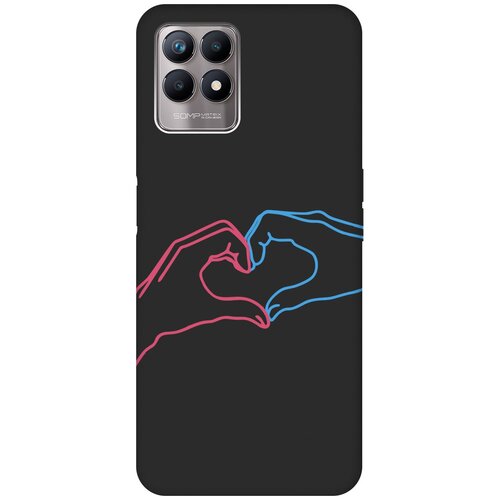 Матовый Soft Touch силиконовый чехол на Realme 8i, Рилми 8 ай с 3D принтом Fall in Love черный силиконовый чехол love in paris на realme 8i рилми 8 ай