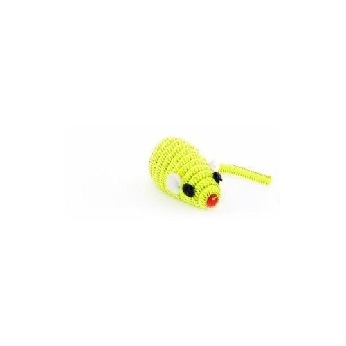 Papillon Светоотражающая Мышка с погремушкой Mouse fluorescent yellow для кошек желтая 5см