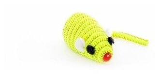 Papillon Игрушка для кошек "Светоотражающая Мышка с погремушкой", желтая, 5см (Mouse fluorescent yellow) 240041, 0,02 кг