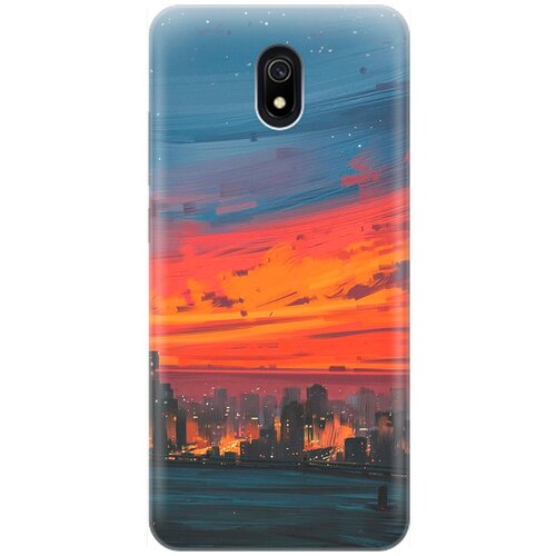 фото Re:pa накладка transparent для xiaomi redmi 8a с принтом "ночь и мегаполис"