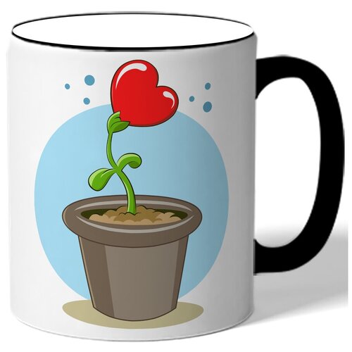 фото Кружка с цветной ручкой - цветок - сердце drabs