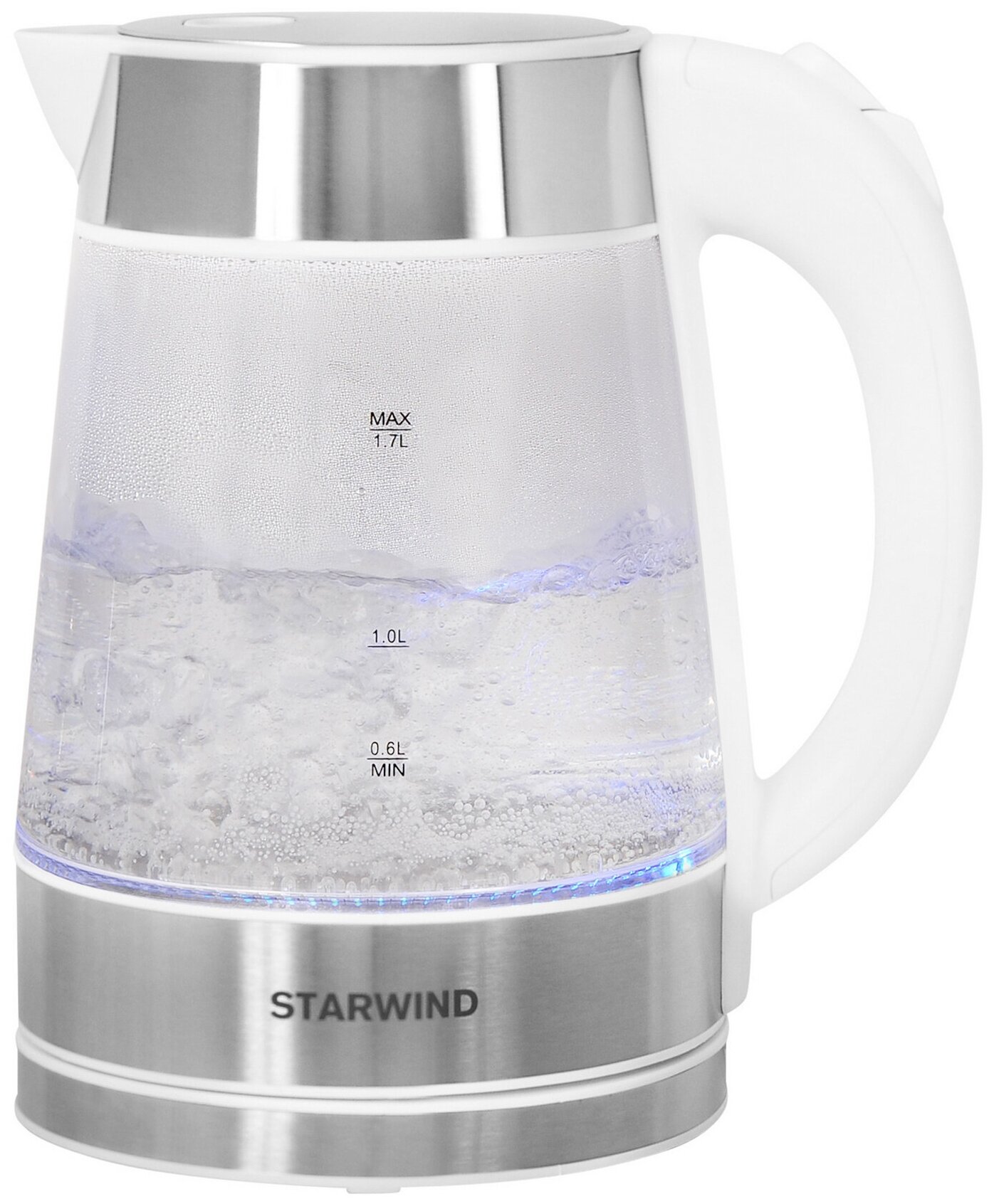 Чайник электрический StarWind , 2200Вт, белый и серебристый - фото №9