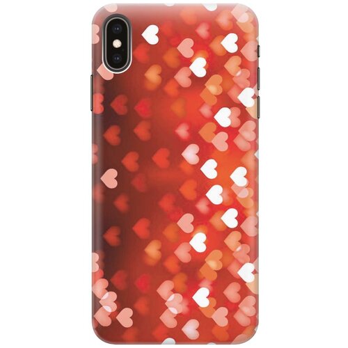 фото Gosso ультратонкий силиконовый чехол-накладка для apple iphone xs max с принтом "бокэ из красных сердечек"