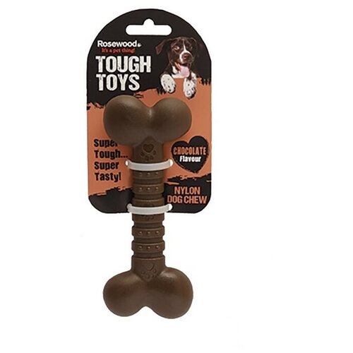 игрушка для собак rosewood нейлон кольцо мятное 14х14x2см великобритания Игрушка для собак ROSEWOOD нейлон Кость шоколадная, 20х7х3см (Великобритания)