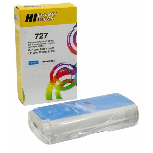 Картридж Hi-Black (B3P19A) для HP DJ T920/T1500, Cyan, №727, 130 мл for hp 727 compatible ink cartridge for hp t920 t930 t1500 t1530 t2500 t2530 printer 300ml full ink with chip 727