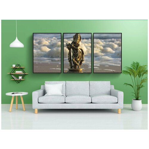 фото Набор модулных постеров для интерьера "фигура, кришна, индуизм" 60x90 см. в тубусе, без рамки lotsprints