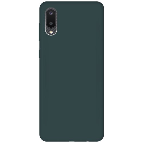 фото Чехол - накладка silky touch для samsung galaxy a02 темно-зеленый gosso