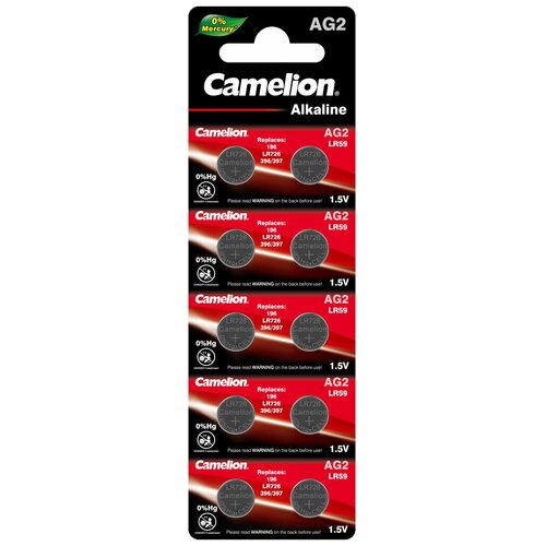 фото Camelion g 2 bl-10 mercury free ag2-bp10 0%hg , 396a lr726 196 батарейка для часов 10 шт. в уп-ке