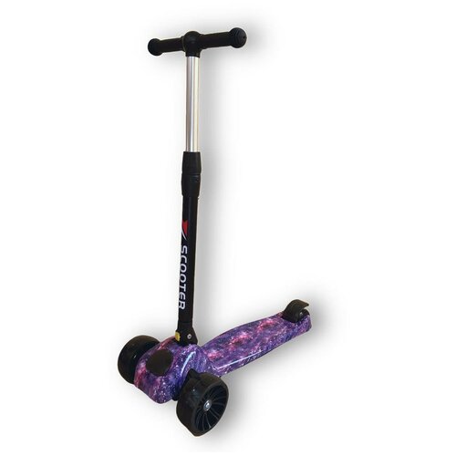 фото Самокат детский трехколесный scooter, светящиеся колеса, регулировка высоты руля