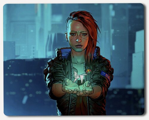 Изображение товара Геймерский коврик Cyberpunk киберпанк, персонаж, девушка, город, будущее, игра, 2077 -6