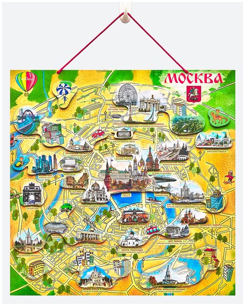 Пазл ГеоПазл Магнитная карта Москвы, 92 дет., 48х48х1 см