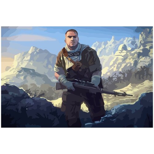 Картина по номерам на холсте sniper elite - 3