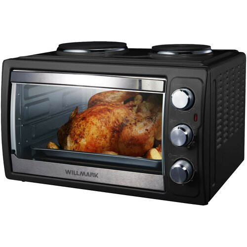 Плита электрическая WILLMARK WHO-512B 45 литров 2 конфорки термостат 3500Вт черный 697500₽