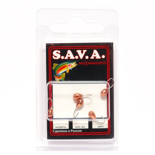 Мормышка S.A.V.A Капля с отверстием, медь, 3.5 мм