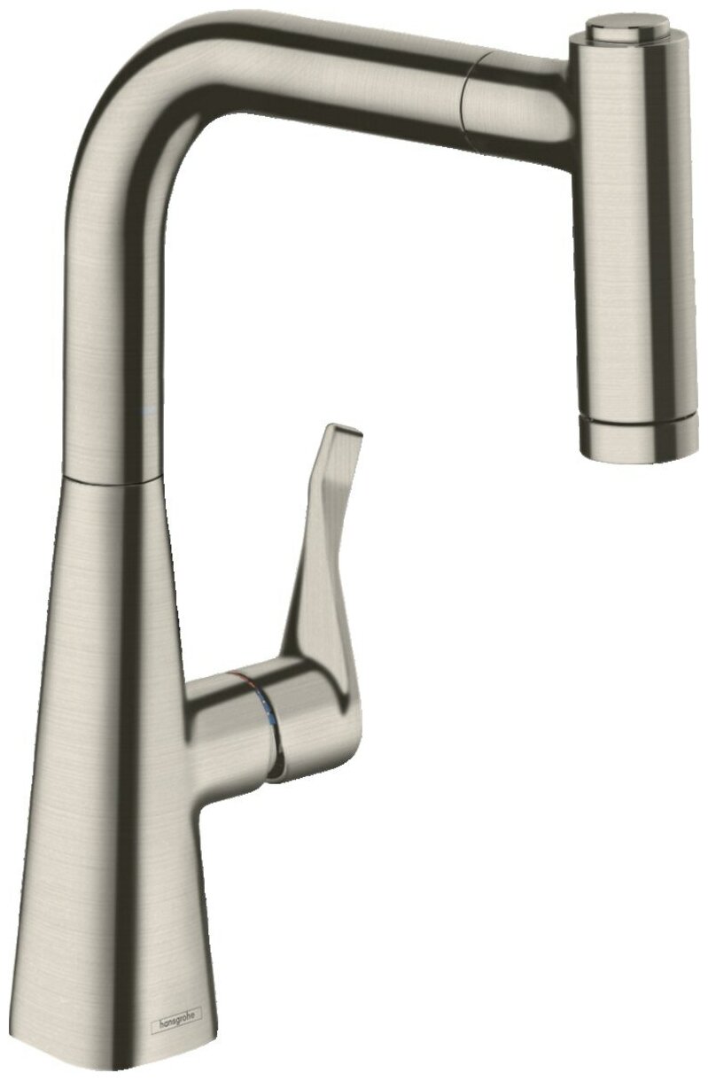 Смеситель для кухни, сталь, Hansgrohe Metris 73800800