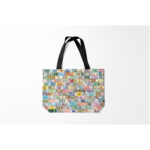 фото Сумка-шоппер / 46х35 см / популярные иллюстрации / текстуры деньги мира burnettie