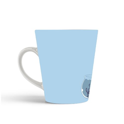 фото Кружка-латте coolpodarok илюстрация. кошка с рыбкой