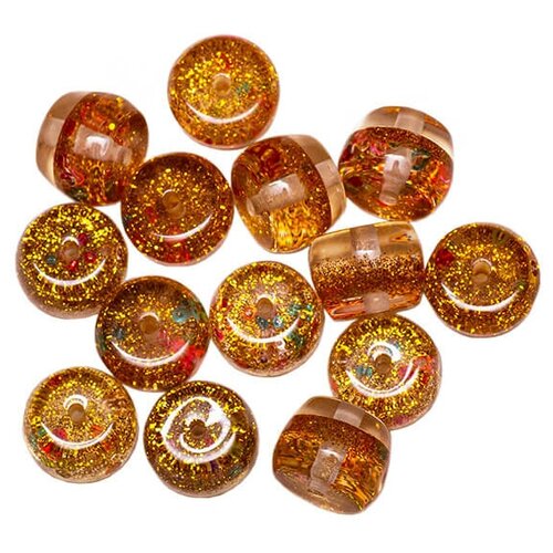 Бусины золотистые трапеция 10 шт 6 см