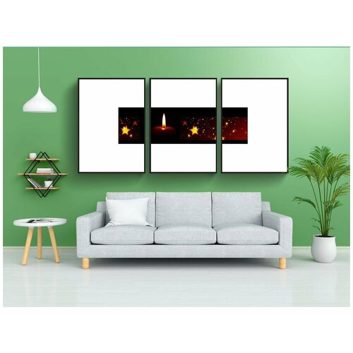 фото Набор модулных постеров для интерьера "баннер, заголовок, свеча" 60x90 см. в тубусе, без рамки lotsprints