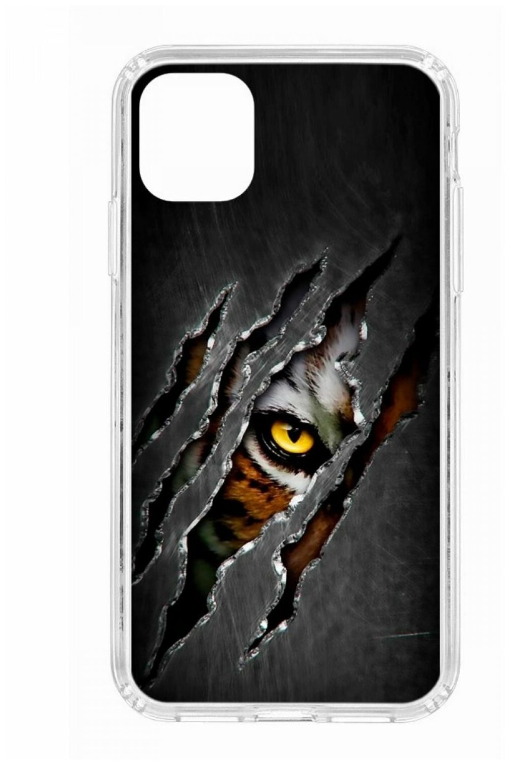 Чехол для iPhone 11 Kruche Print MagSafe Тигриный глаз,прозрачная накладка с защитой камеры,с рисунком,противоударный силиконовый бампер с принтом