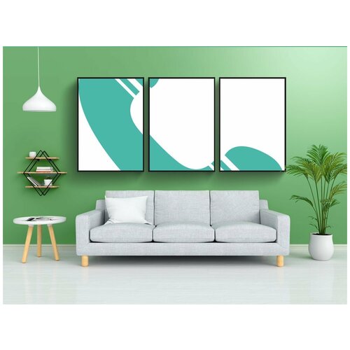 фото Набор модулных постеров для интерьера "иконы, телефон, круглый" 60x90 см. в тубусе, без рамки lotsprints