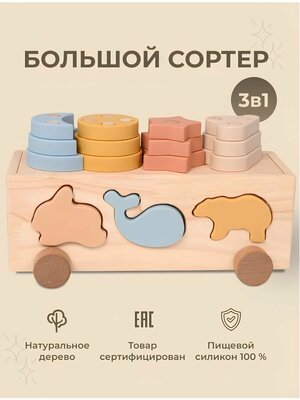 Детский игровой набор Сортер Монтессори деревянный