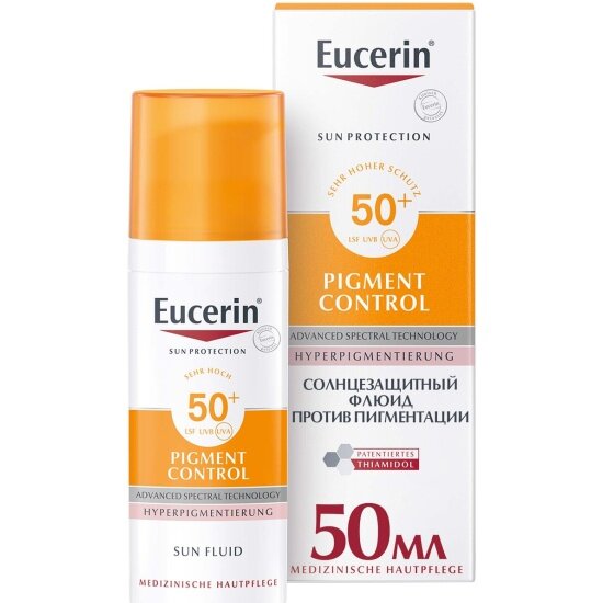 Солнцезащитный флюид против пигментации Eucerin Солнцезащитный флюид против пигментации SPF 50+, 50 мл