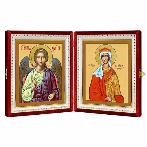 фото Складень именной "мученица валерия римская, царица - ангел хранитель", размер ликов 15*18 см соборъная лавка