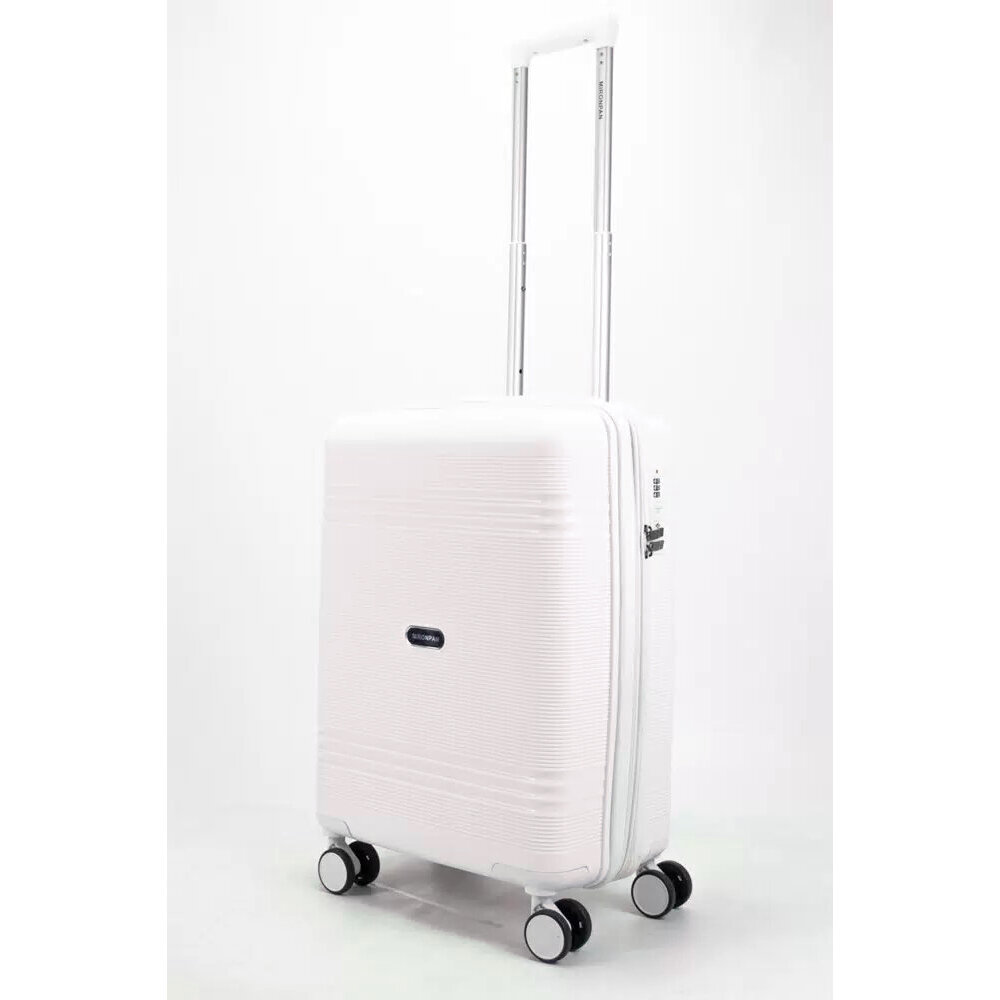 фото Чемодан MIRONPAN полипропилен молочный (S ручная кладь) 55х38х22 (+3) см/2.8 кг/43 л