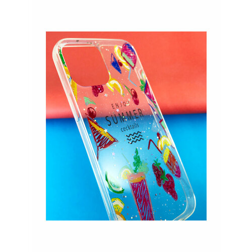 Чехол Мобильная Мода для iPhone 12 Накладка силиконовая с эпоксидной смолой и рисунком фруктового фреша