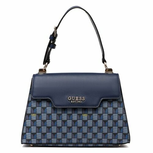 Сумка GUESS, синий сумка сэтчел guess stephi handle flap коричневый