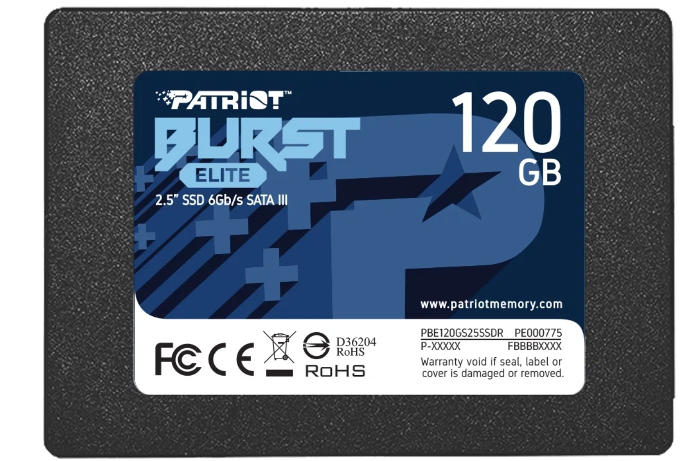 Твердотельный накопитель Patriot Memory Burst Elite 120 ГБ SATA PBE120GS25SSDR