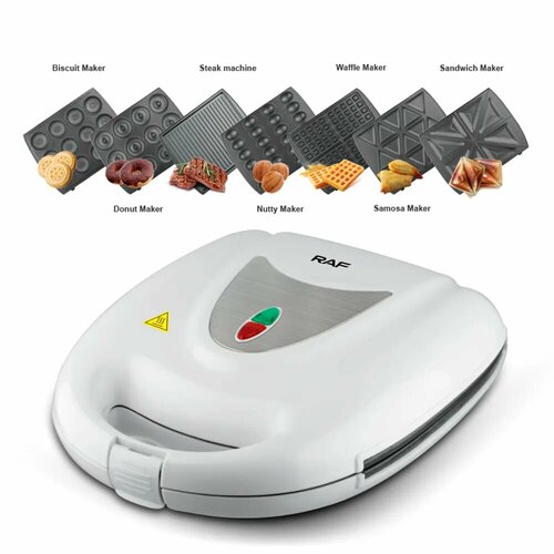 Мультимейкер 7 в 1 от изготовителя RAF - теперь с 7 насадками в одном устройстве вафлигрильсэндвичиорешкипеченькисамсапончики 7 в 1 При готовности - уведомит вас С антипригарным покрытием Только безопасное использование 880000₽