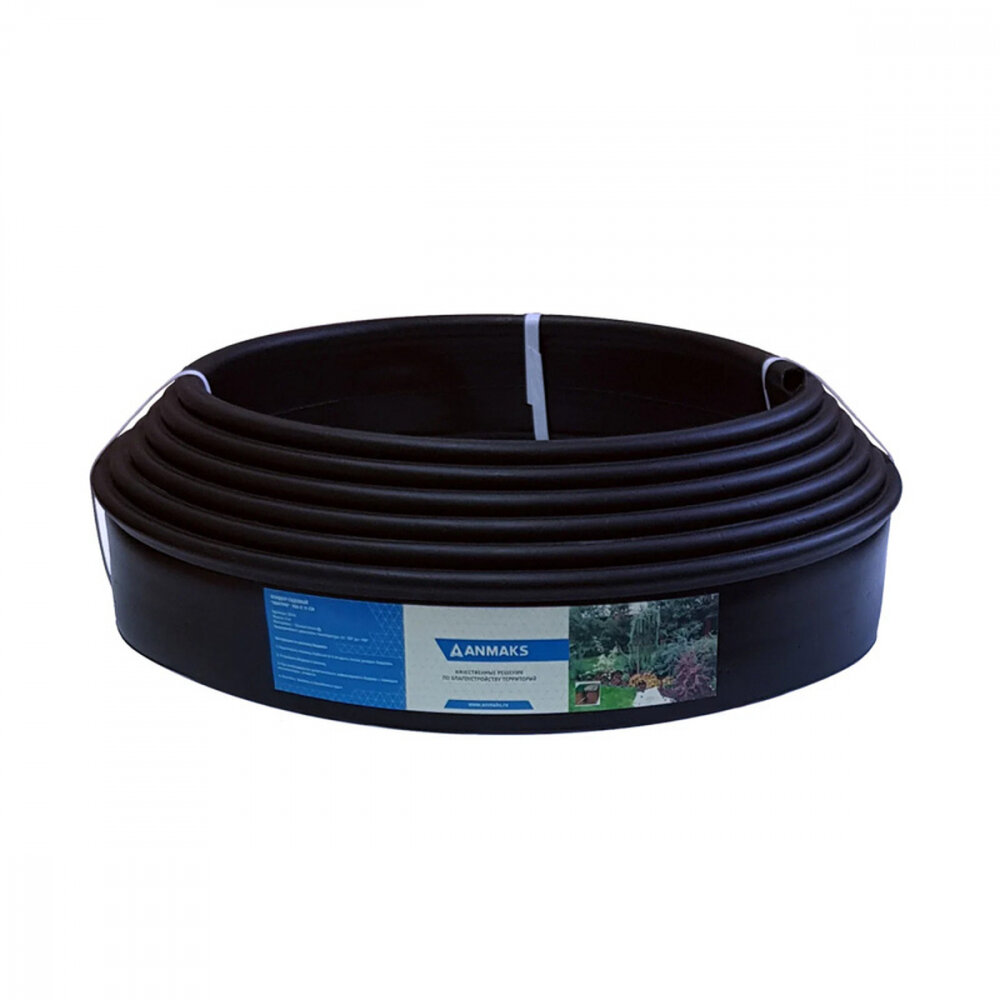 Пластиковый бордюр Анмакс Кантри Mini черный, длина 10000 мм, высота 80 мм 82400-Ч