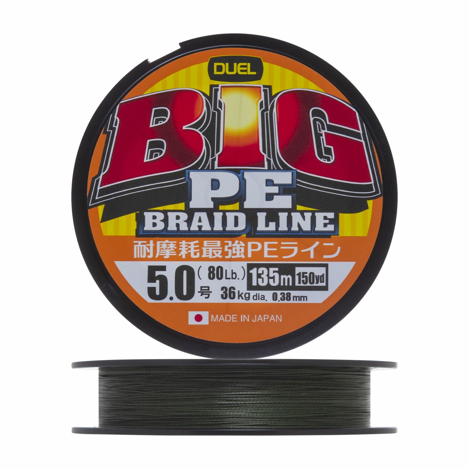 Шнур плетеный Duel Big PE Braid Line #5 0,38мм 135м (dark green)